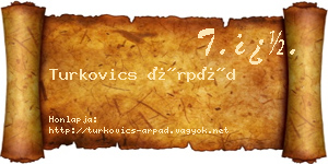 Turkovics Árpád névjegykártya