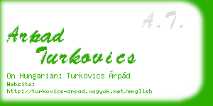 arpad turkovics business card